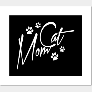 Cat Mom Cute Letter Print Women Funny Graphic Mothers Day Posters and Art